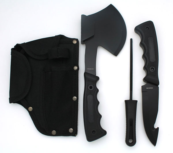 Snake Eye Tactical Heavy Duty 4PC Big Game Hunting Knife Set Camp