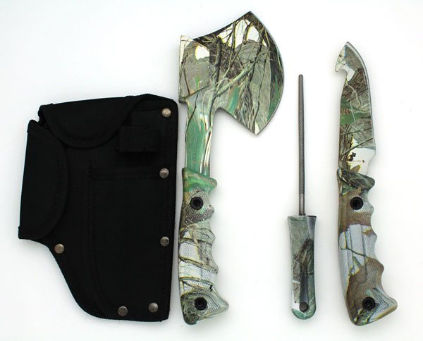 Snake Eye Tactical Heavy Duty 4PC Big Game Hunting KNIFE Set Cam