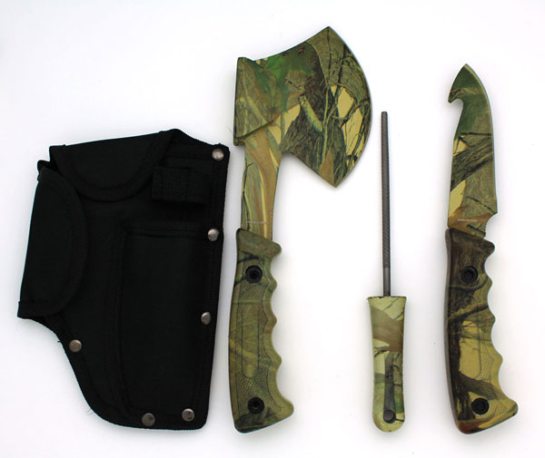 Snake Eye Tactical Heavy Duty 4PC Big GAME Hunting Knife Set Camp