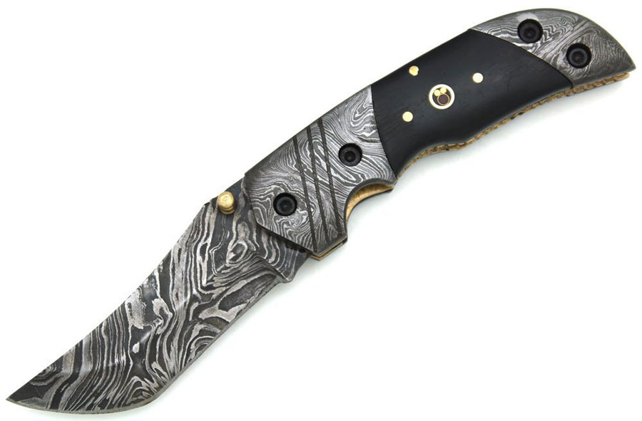 Wild Turkey Handmade Damascus  Hand Filed BUFFALO Horn Handle