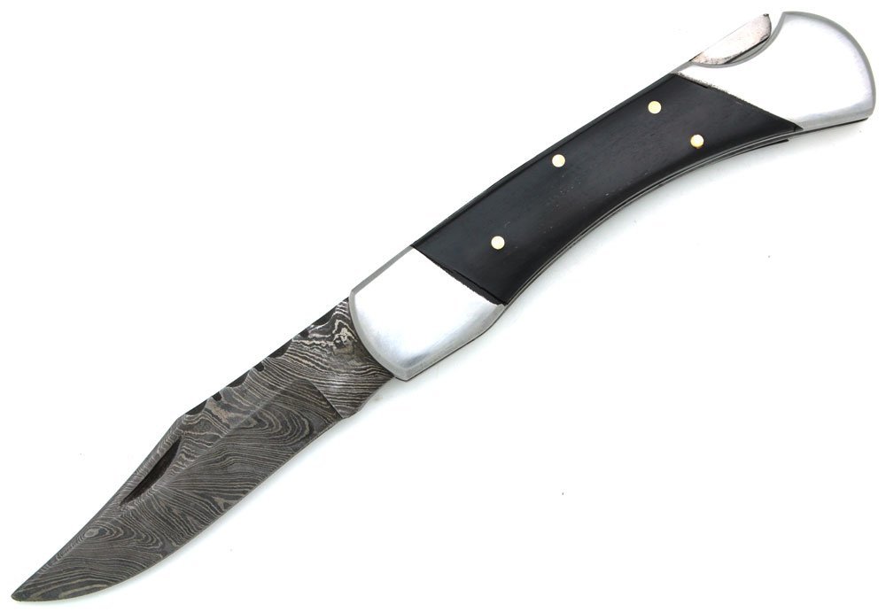 Wild Turkey Handmade Buck Style BUFFALO Horn Handle Real Damascus