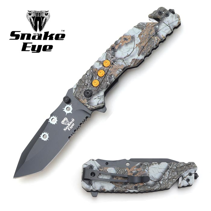Snake Eye Tactical Spring Assist Rescue KNIFE 4.5'' Closed