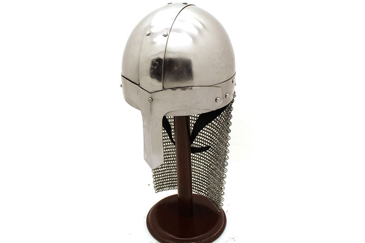 MEDIEVAL SAXON HELMET W/ CHAIN MAIL