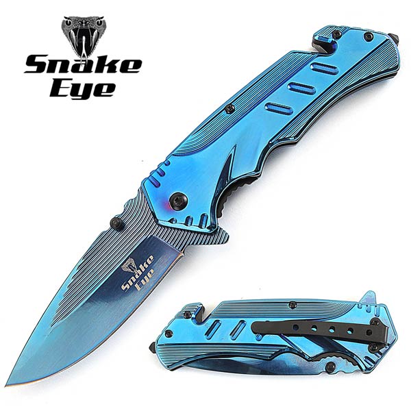 Snake Eye Tactical Heavy Duty Spring Assist Knife 4.75'' Closed