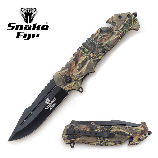 Snake Eye Tactical Spring Assist Rescue KNIFE 4.5'' Closed