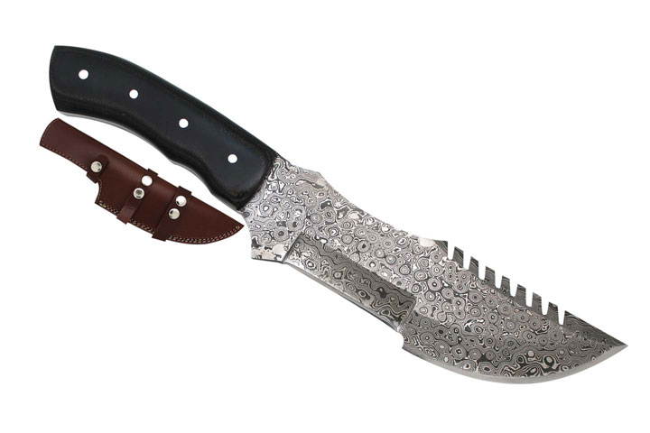 Wild Turkey Handmade Custom Full Tang Damascus Steel Blade