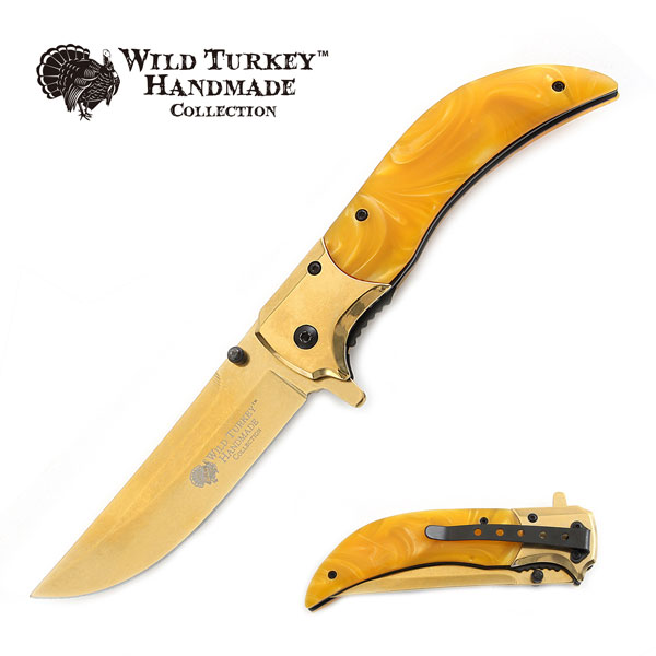 Wild Turkey Handmade Collection Spring Assist Knife 4.75'' Closed
