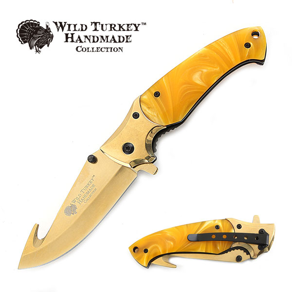 Wild Turkey Handmade Collection Spring Assist Knife 4.75'' Closed