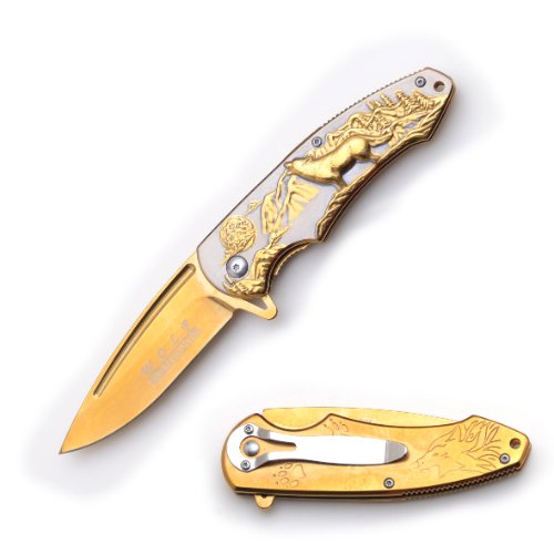Wild Turkey Handmade Collection Spring Assist Knife 4.5'' Closed