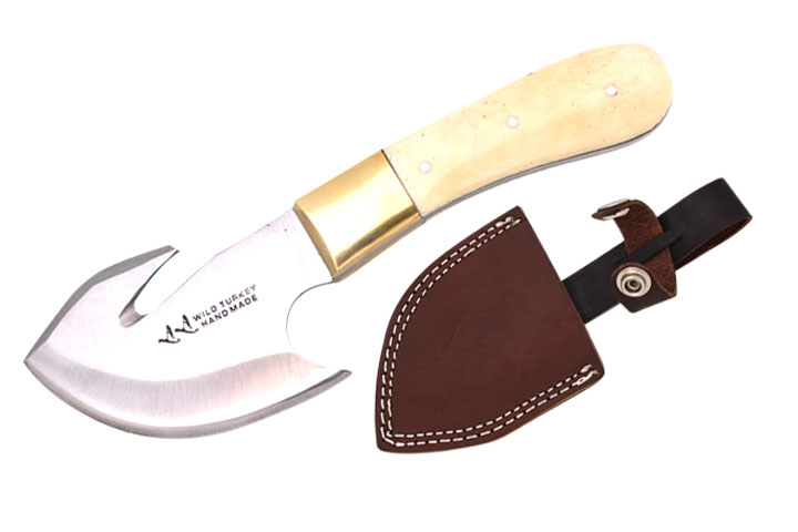 Wild Turkey Handmade Collection Gut Hook Skinner Fix Blade knife