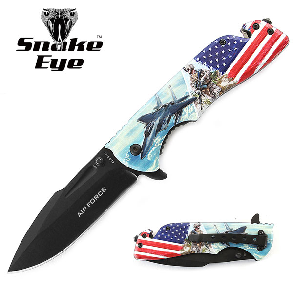 Snake Eye Tactical Spring Assist Rescue KNIFE 4.5'' Closed