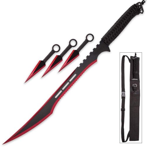 Snake Eye Tactical Ninja Sword and Kunai/Throwing KNIFE Set with