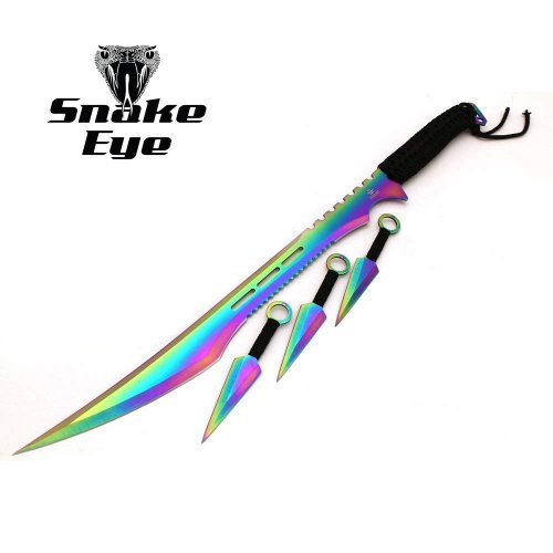 Snake Eye Tactical Ninja Sword and Kunai/Throwing KNIFE Set with