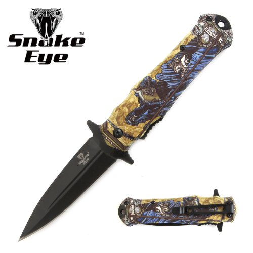 Snake Eye Tactical Spring Assist Knife SKULL Collection 4.75''