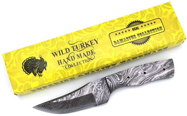 Wild Turkey Handmade Custom Full Tang Damascus Steel Blank Blade