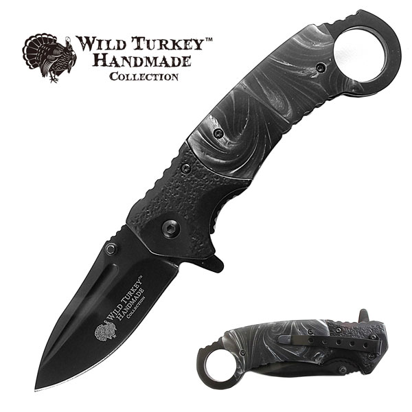 Wild Turkey Handmade Karambit Spring Assist KNIFE 5'' Closed