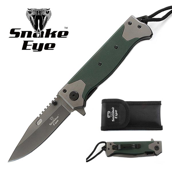 SNAKE EYE TACTICAL HEAVY DUTY SPRING ASSIST  KNIFE 4.5'' CLOSED