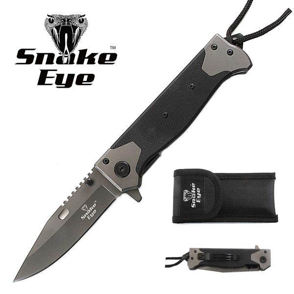 SNAKE EYE TACTICAL HEAVY DUTY SPRING ASSIST KNIFE 4.5'' CLOSED