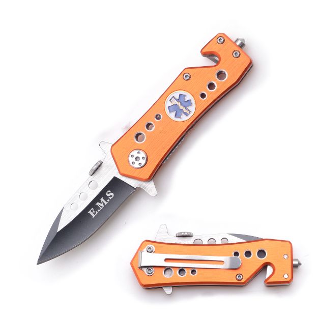 '' E.M.S '' Rescue Style Spring Assist Knife 3.5'' Closed