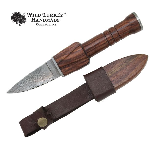 Wild Turkey Handmade Collection Damascus Steel Fix Blade Knife10''