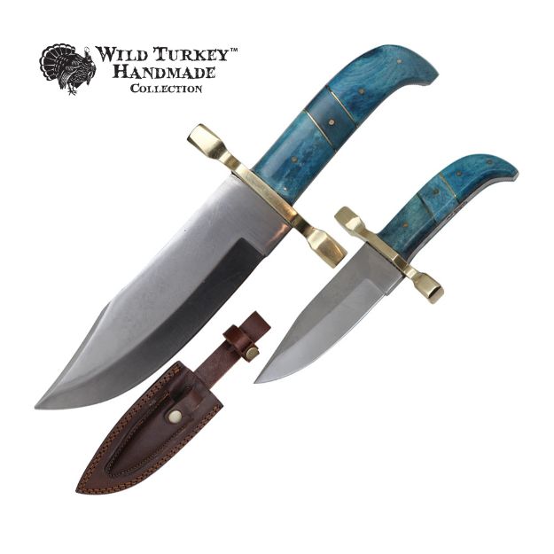 Wild Turkey Handmade Collection Fix Blade Knife 2pc  Set.