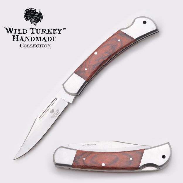 WILD TURKEY HANDMADE LARGE POCKET KNIFE 5'' CLOSED