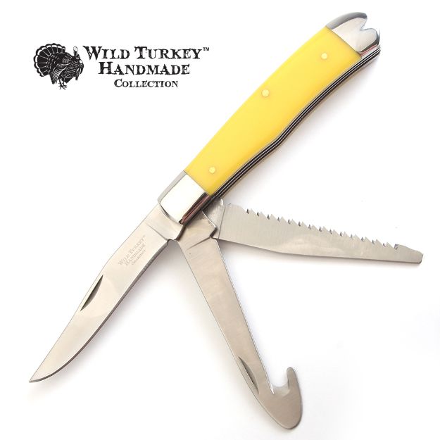 Wild Turkey Collection 3 Blade  Manual Folding Knife 3.75'' Closed