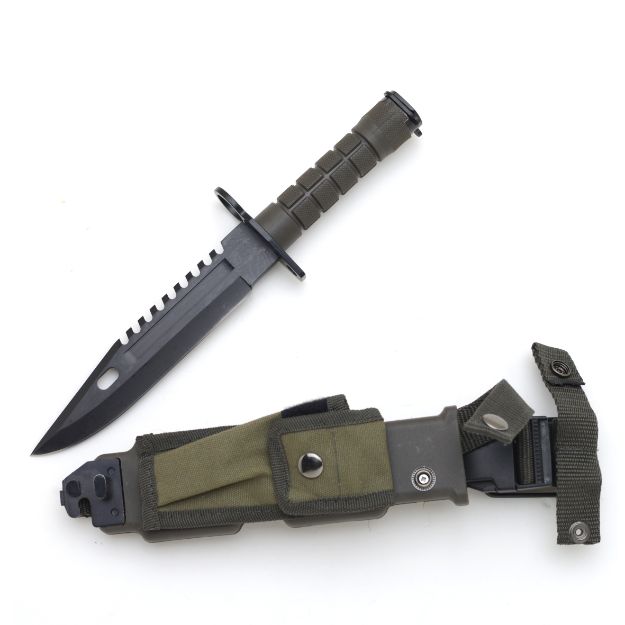 Commander SURVIVAL KNIFE W/ Hard Sheath 12.75'' Green Handle