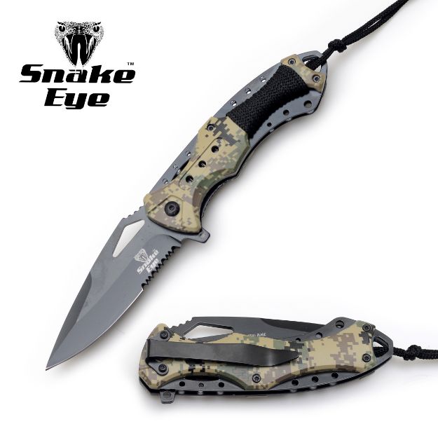 Snake Eye Tactical Spring Assist Knife 5'' Closed