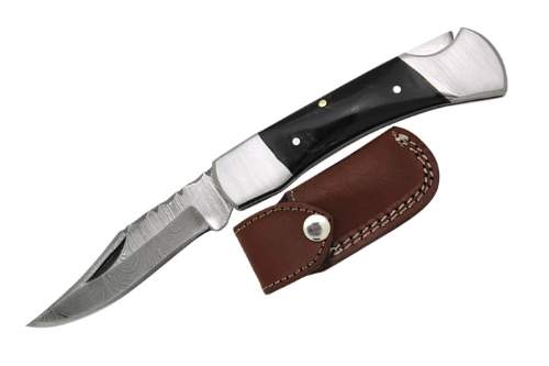 Wild Turkey Handmade Custom Damascus Folding Knife 4.5''