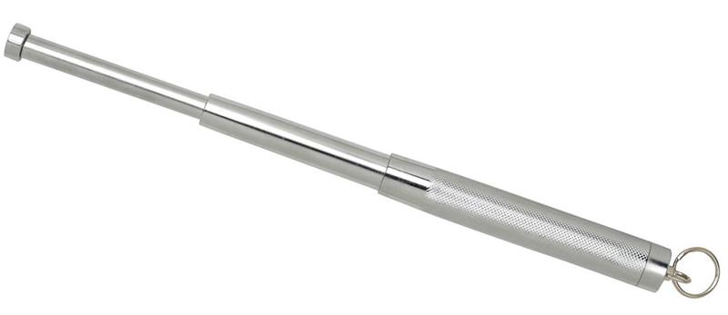 12'' Expandable Baton With Key Ring Silver Finish