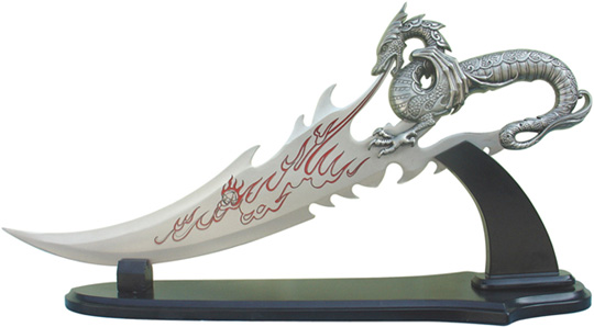 Fire Dragon Dagger W/ Stand