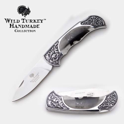 Wild Turkey Handmade Collection Lock Back Folding KNIFE 4.5''