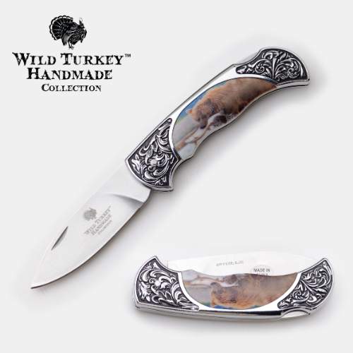 Wild Turkey Handmade Collection Lock Back Folding KNIFE 4.5''
