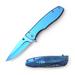 All Aluminum Mirror Polish Ti Coated Spring Assist KNIFE SE-933BL