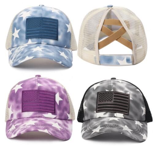 FREE 3-DAY SHIPPING USA Flag Hat-Women's TIE Dye Velcro Snapback