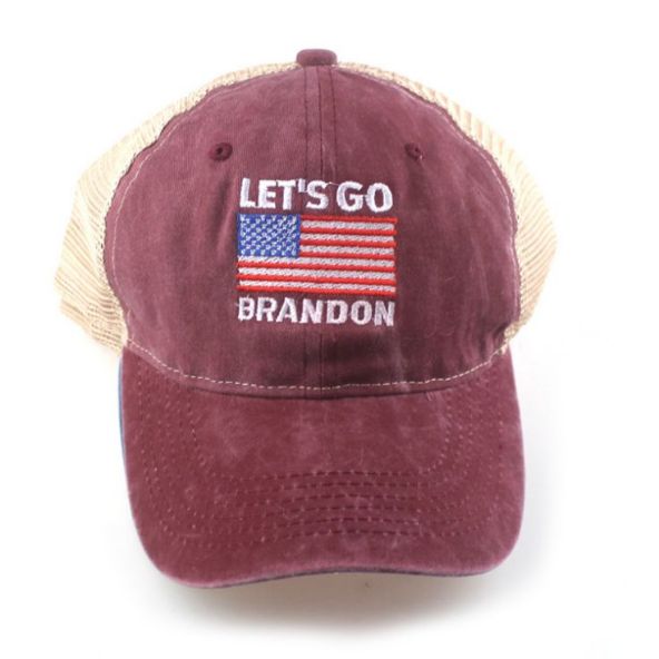 FREE 3-DAY SHIPPING Let's Go Brandon Hat - American FLAG Logo 3