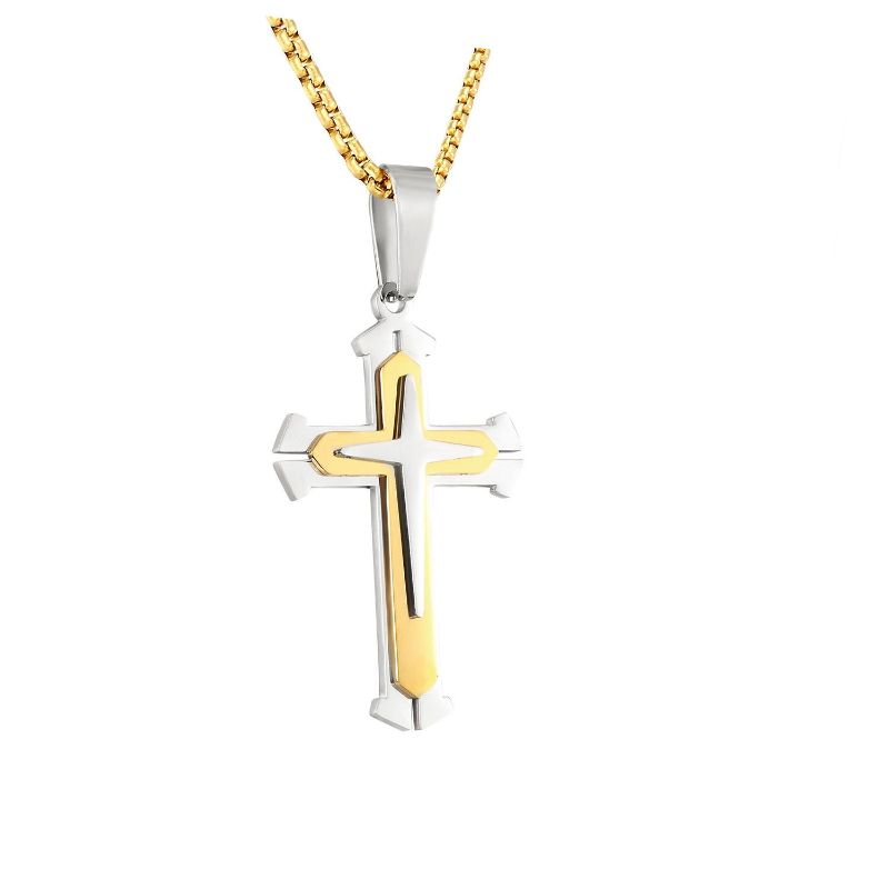 18K Gold Plated Stainless Steel Christian Cross PENDANT