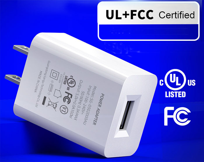 Cell Phone Wall Charger FCC, UL Certified