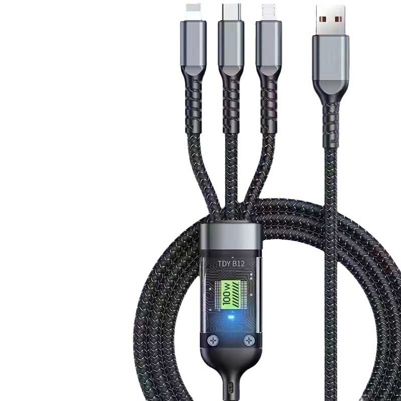 Multi Charging Braided Cable 3 in 1 Cable Adapter