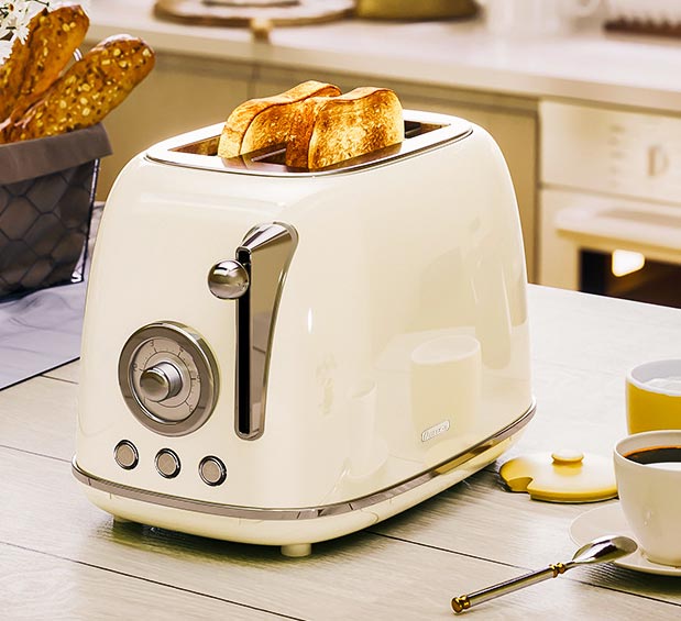2 Slice Toaster with Auto Shut Off -  6 Temperature Settings