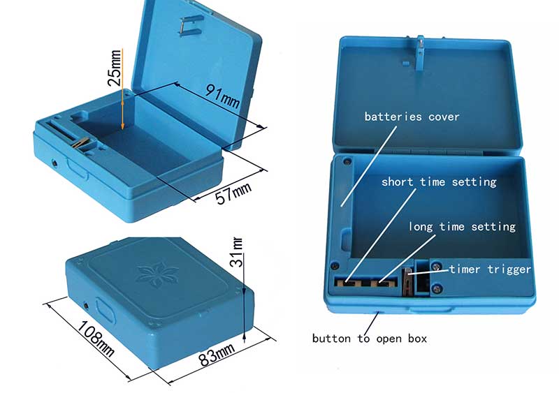 Quit smoking timer lock box(Blue)