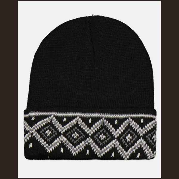 Sherpa Lined Winter Hat Black
