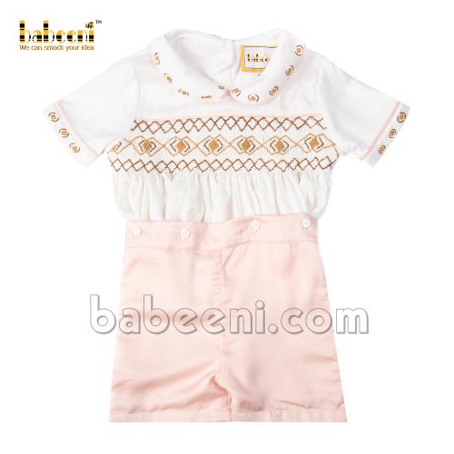 Classy geometric smocking boy set (baby CLOTHING)