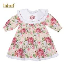 Flower monogram baby dress (baby clothes)