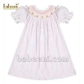 Geometric embroidered girl dotted dress (baby CLOTHING)