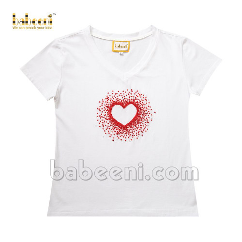 BEADed love heart women T-shirt (women clothing)