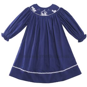 Christmas nativity smocked girl dress (baby clothes)