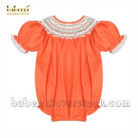 Geometric embroidered girl coral bubble