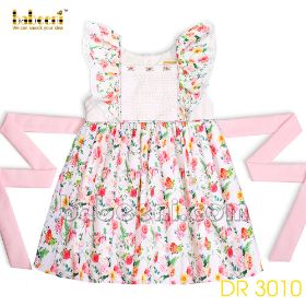 Fancy FLOWER embroidery dress for little girl (baby clothes)